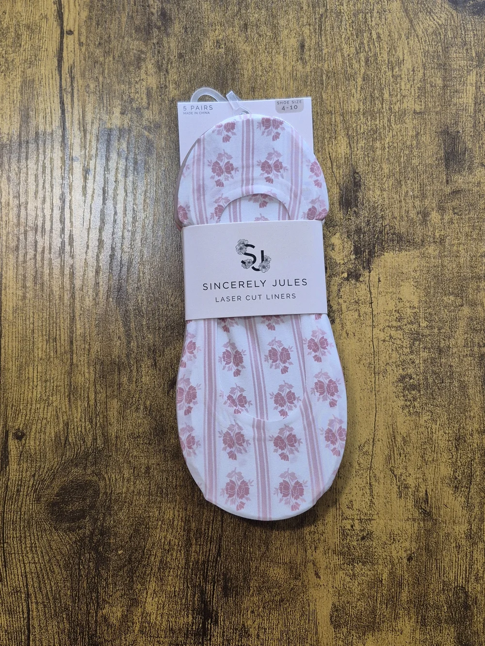 Sincerely Jules Laser Cut Liners 5 Pack Multi Pink Neutral Floral Size 4-10 NWT